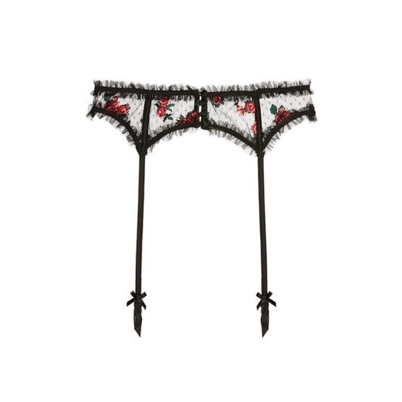 3 PIECE FLL Rosebud Bra Garter Thong set